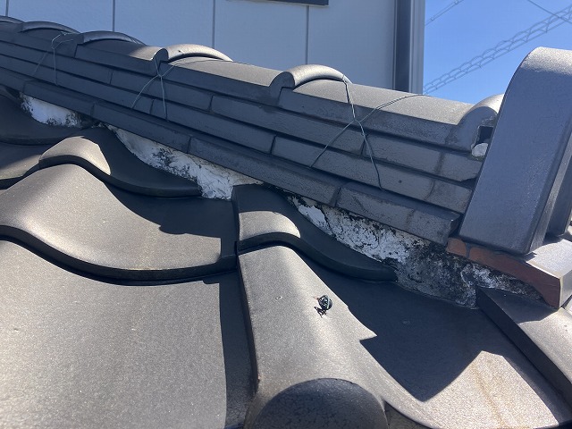 棟の漆喰の劣化